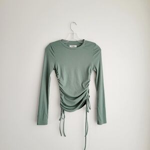 4TH & RECKLESS Sage Long Sleeve Slim Fit Side Tie Casual Top